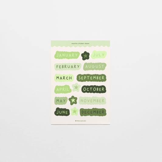 Big Green Months Sticker Sheet