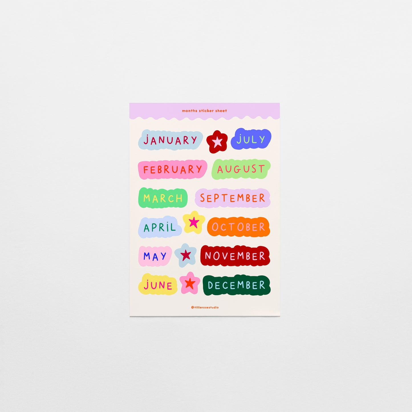 Big Months Sticker Sheet