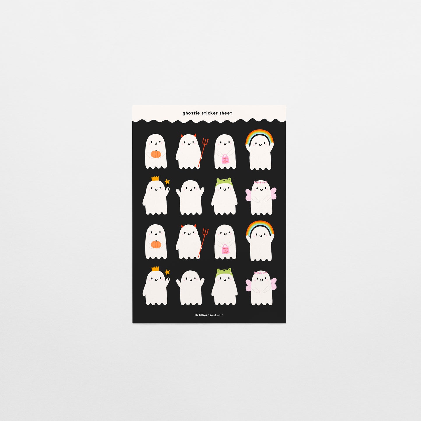 Ghosties Black Sticker Sheet