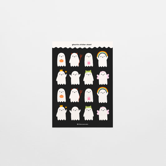 Ghosties Black Sticker Sheet