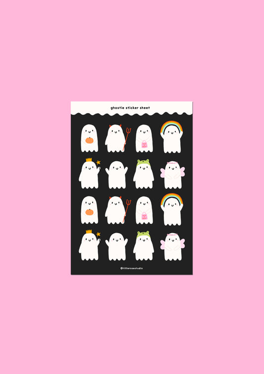 Ghosties Black Sticker Sheet