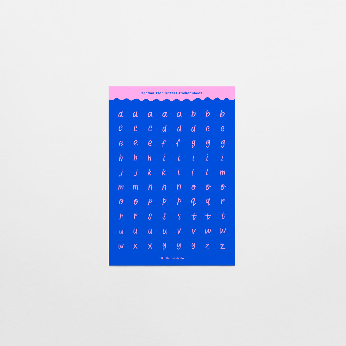 Handritten Letter Sticker Blue and Pink Handwritten Letters Sticker Sheet – Tillie Rose Studio