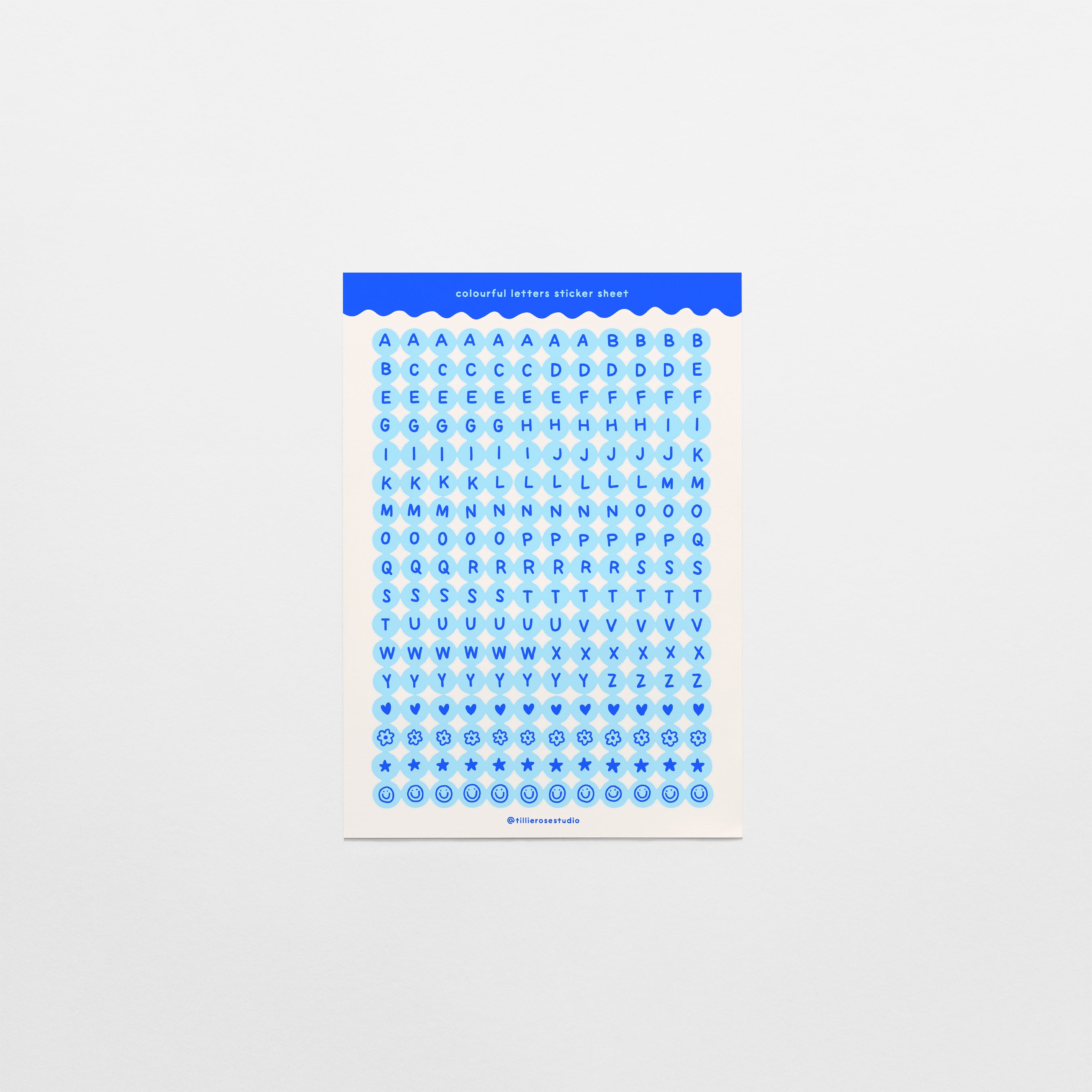 Blue Letter Bead Sticker Sheet – Tillie Rose Studio