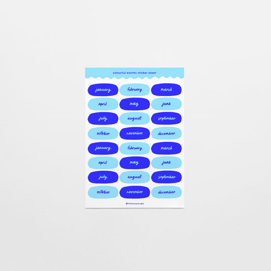 Blue Months Sticker Sheet
