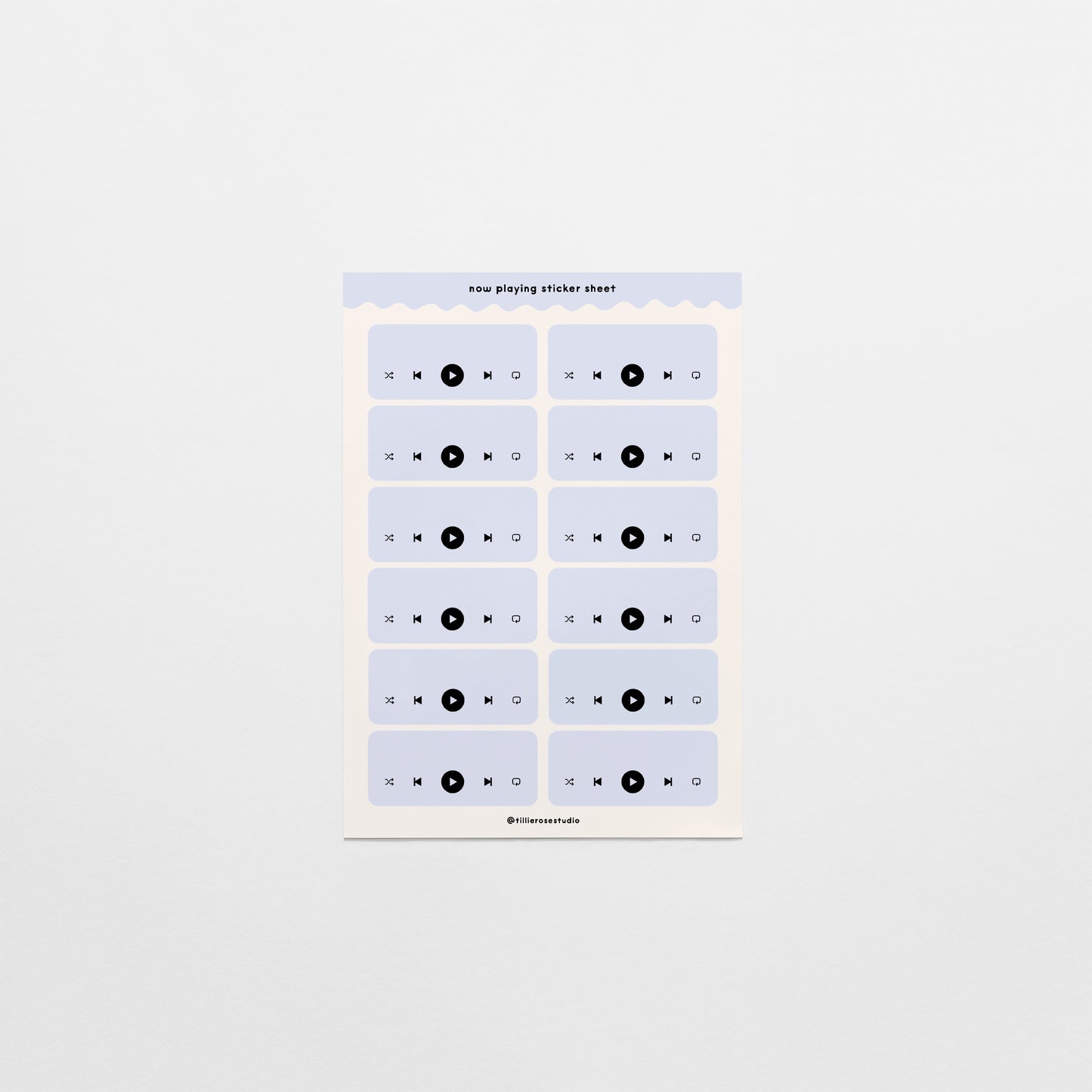 Blue Now Playing Sticker Sheet