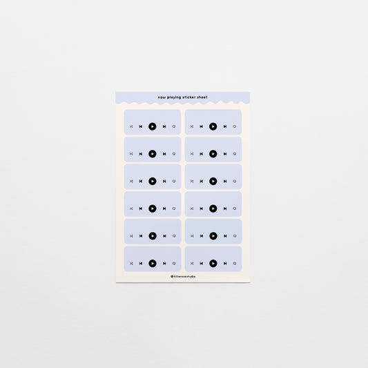Blue Now Playing Sticker Sheet