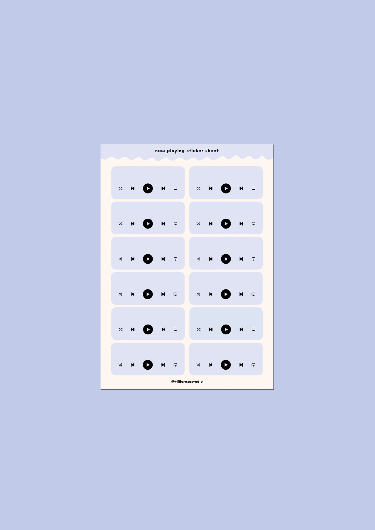 Blue Now Playing Sticker Sheet