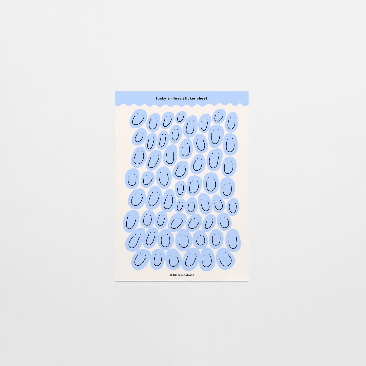 Blue Groovy Smiles Sticker Sheet