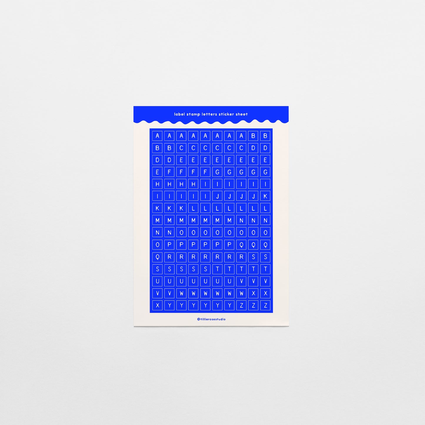 Blue Label Stamp Letter Sticker Sheet