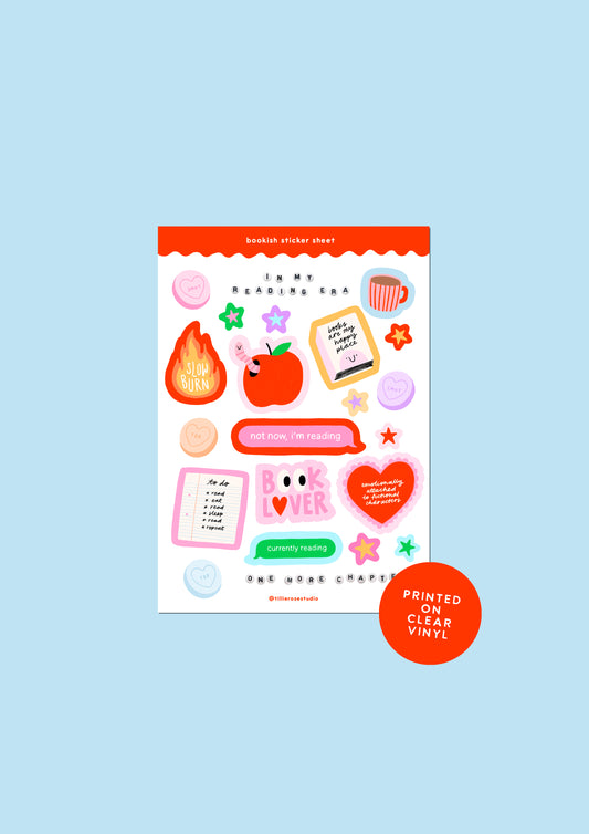 Bookish Clear Vinyl Sticker Sheet