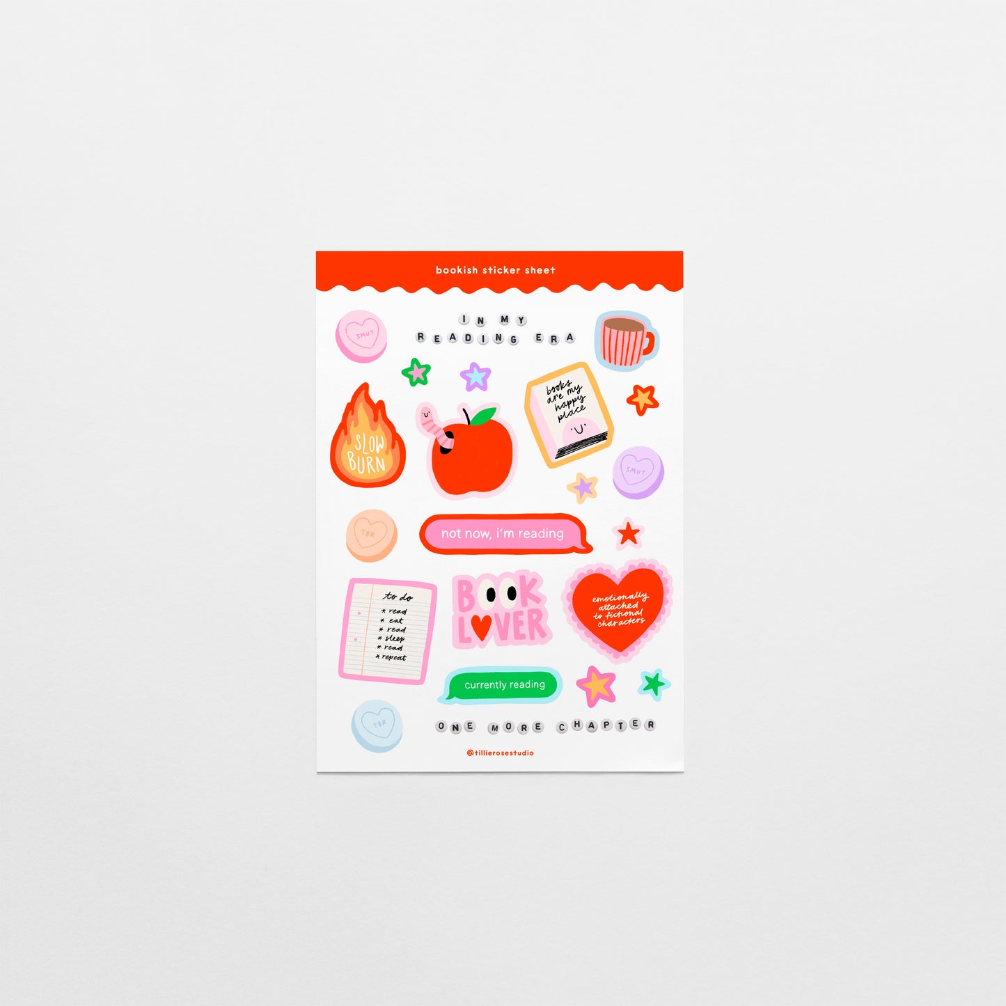 Bookish Clear Vinyl Sticker Sheet