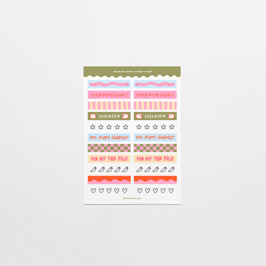 Bookish Washi Sticker Sheet
