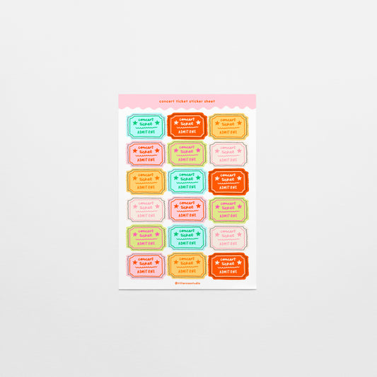 Bright Concert Ticket Sticker Sheet