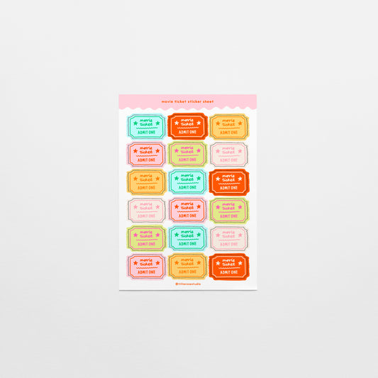 Bright Movie Ticket Sticker Sheet