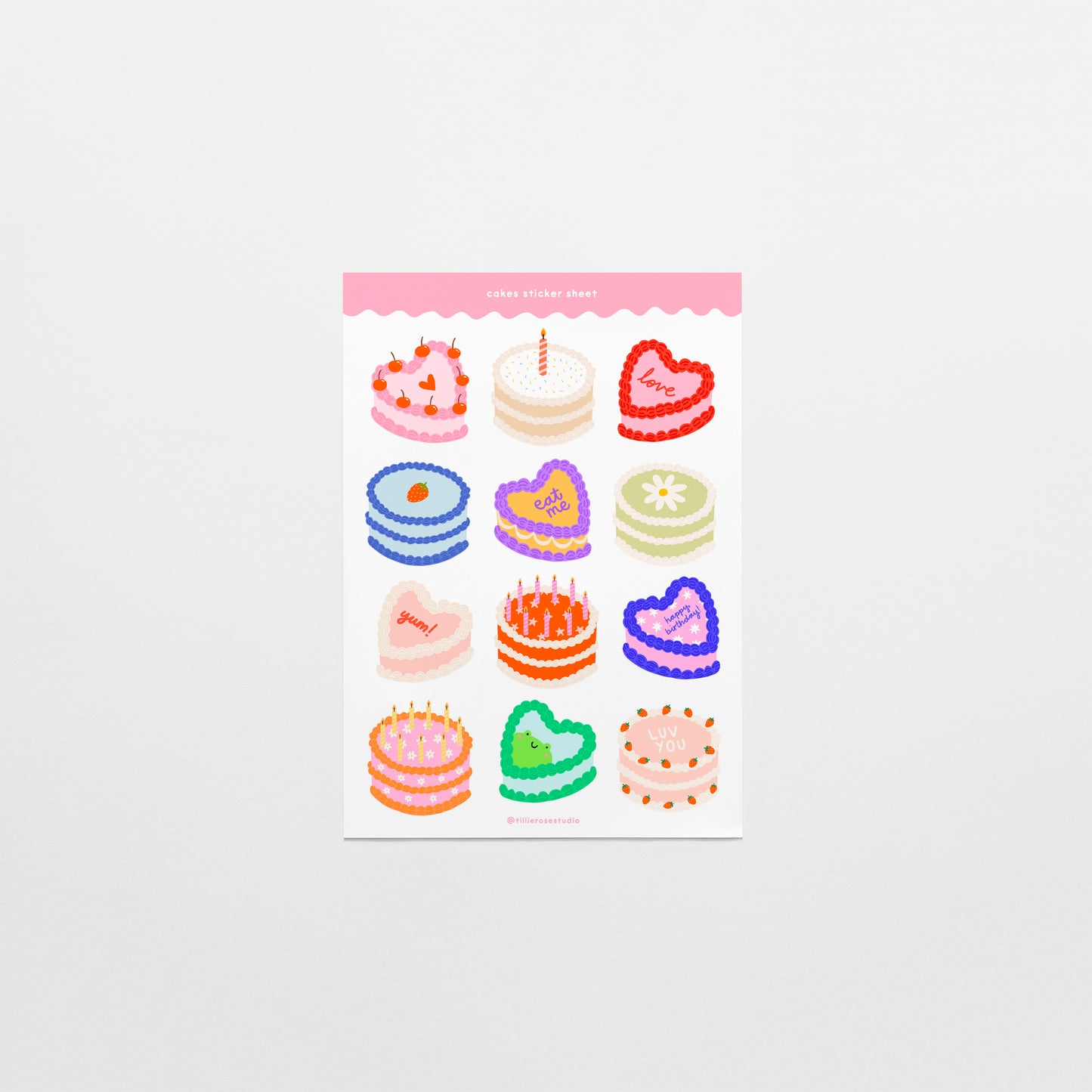 Cakes Clear Vinyl Sticker Sheet