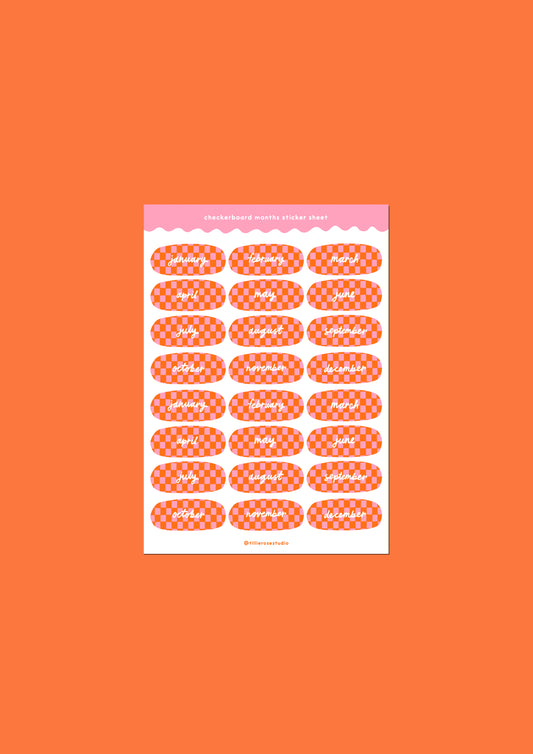 Checkerboard Months Sticker Sheet
