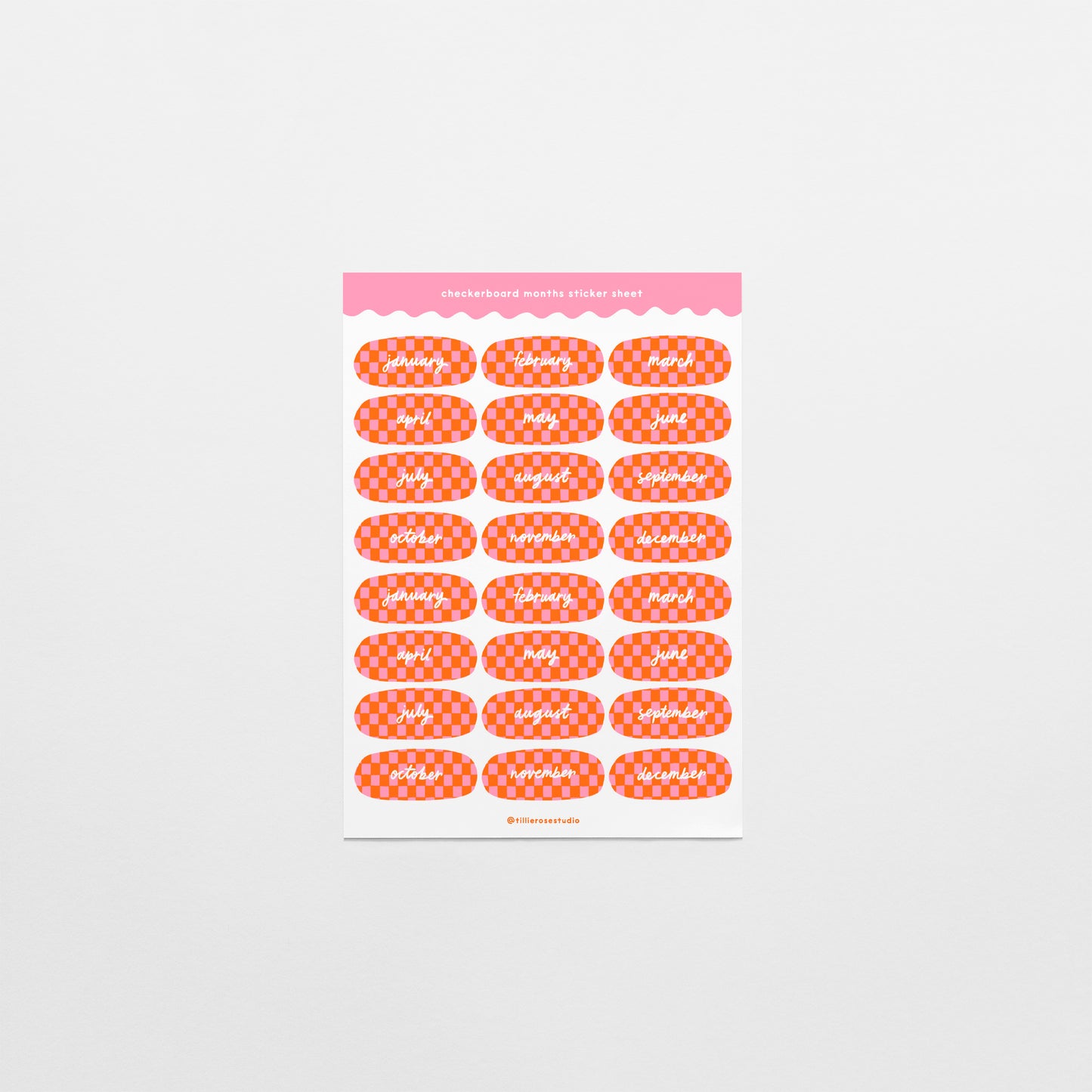 Checkerboard Months Sticker Sheet