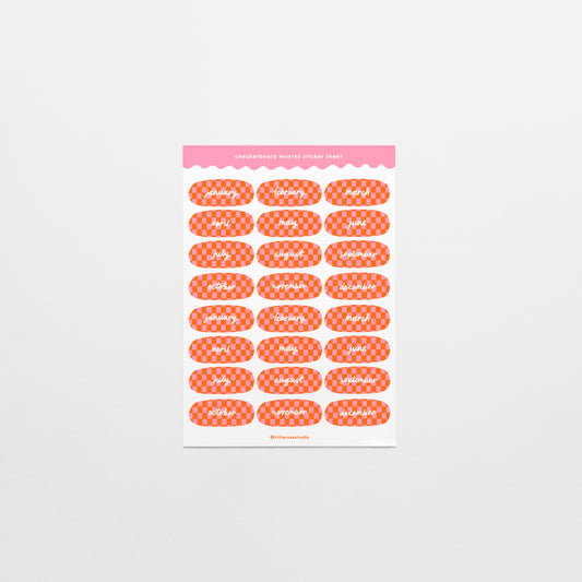 Checkerboard Months Sticker Sheet