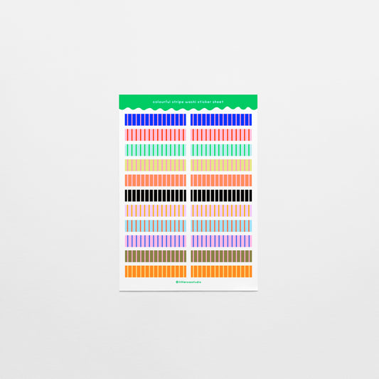 Colourful Stripe Washi Sticker Sheet