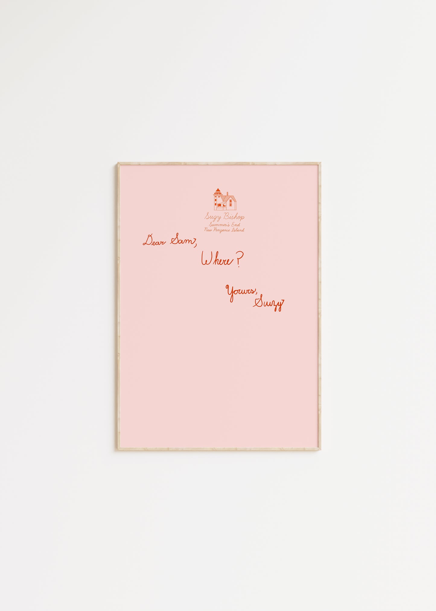 Dear Sam... Wes Anderson Letter Print