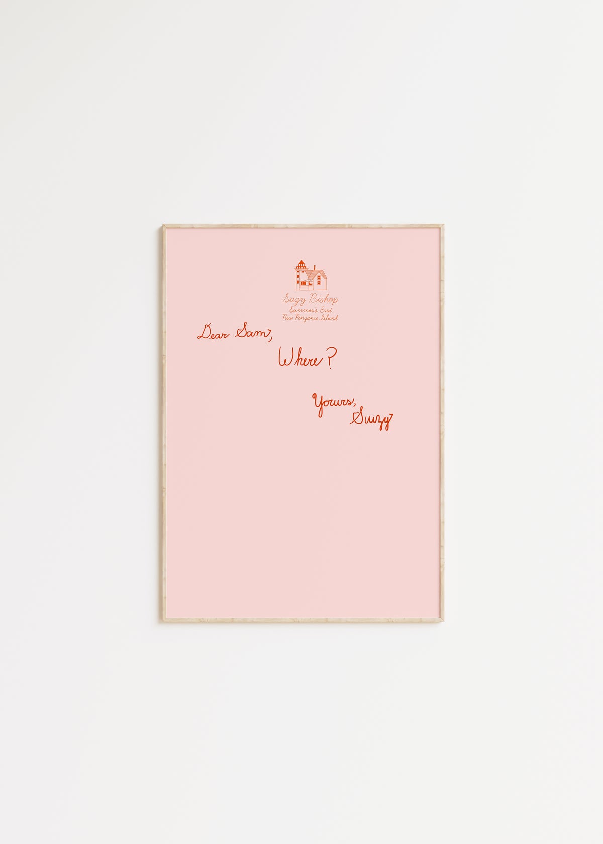 Dear Sam Dear Sam... Wes Anderson Letter Print – Tillie Rose Studio