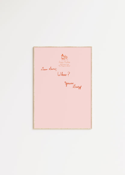 Dear Sam... Wes Anderson Letter Print