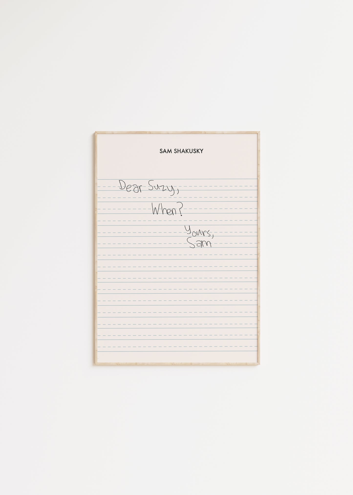 Dear Suzy... Wes Anderson Letter Print