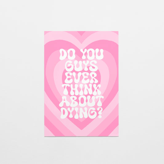 Do You Guys Ever Think About Dying? Postcard