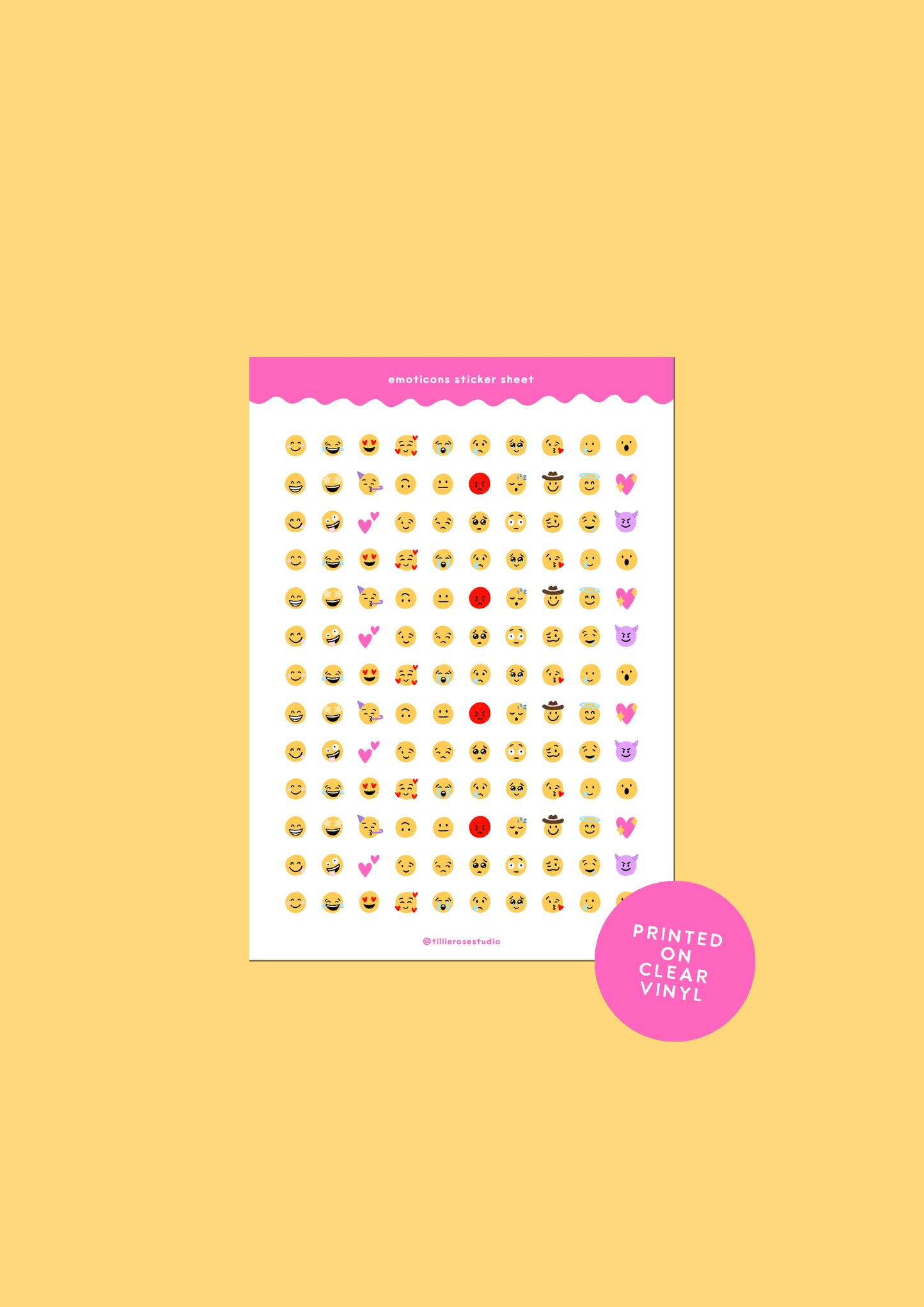 Emoticons Sticker Sheet