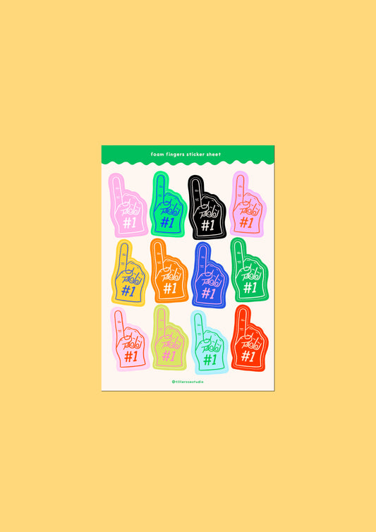 Foam Fingers Sticker Sheet