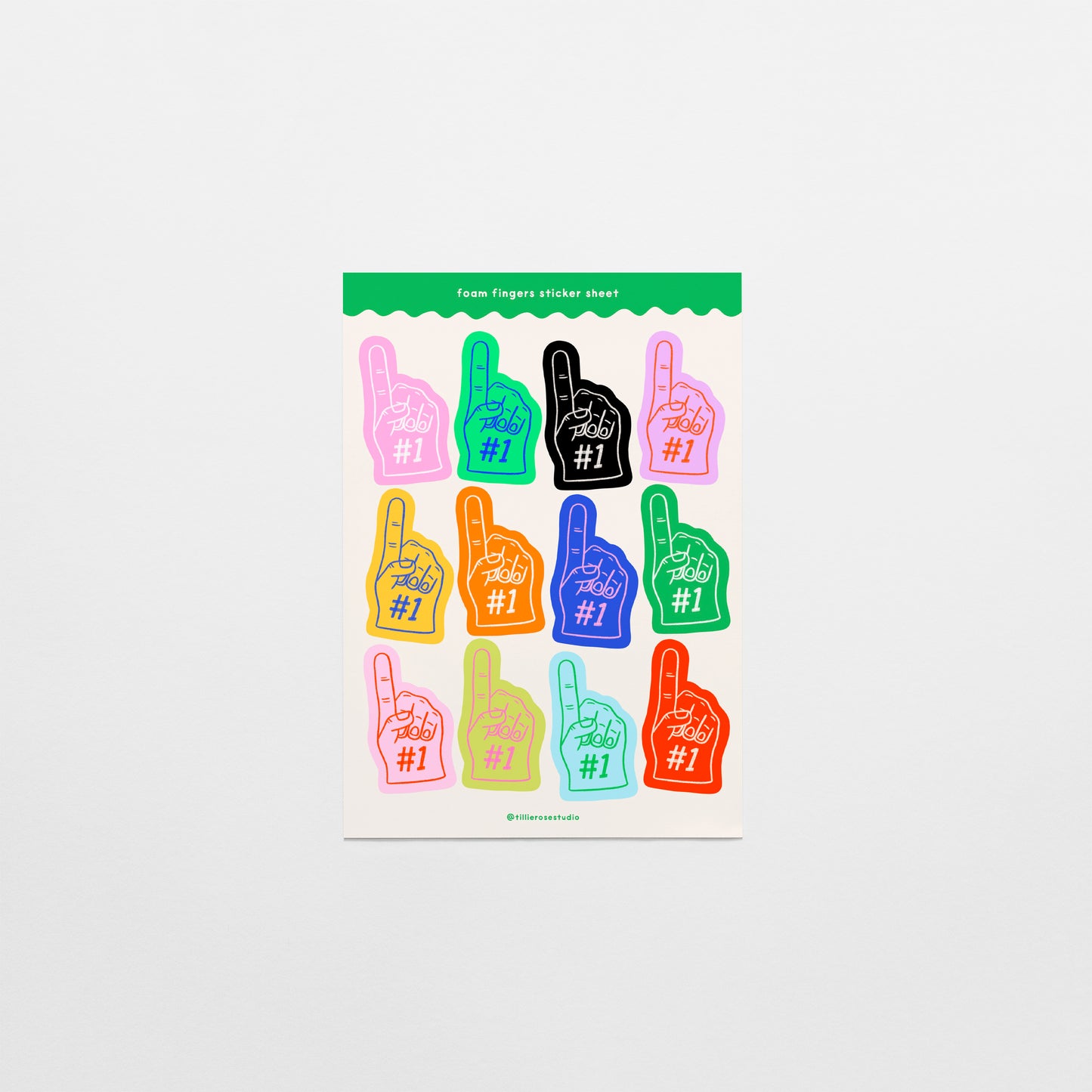 Foam Fingers Sticker Sheet