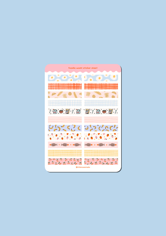 Foodie Washi Sticker Sheet