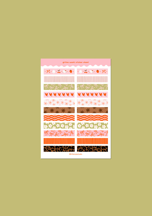 Girlies Washi Sticker Sheet