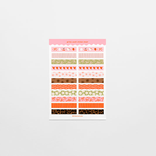 Girlies Washi Sticker Sheet