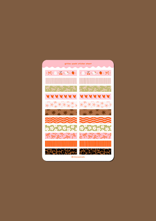 Girlies Washi Sticker Sheet