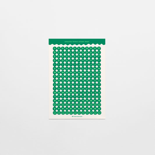Green Letter Bead Sticker Sheet