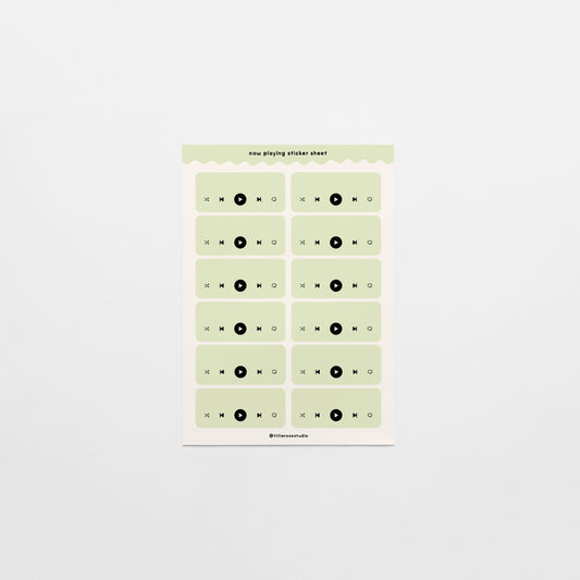 Green Now Playing Sticker Sheet