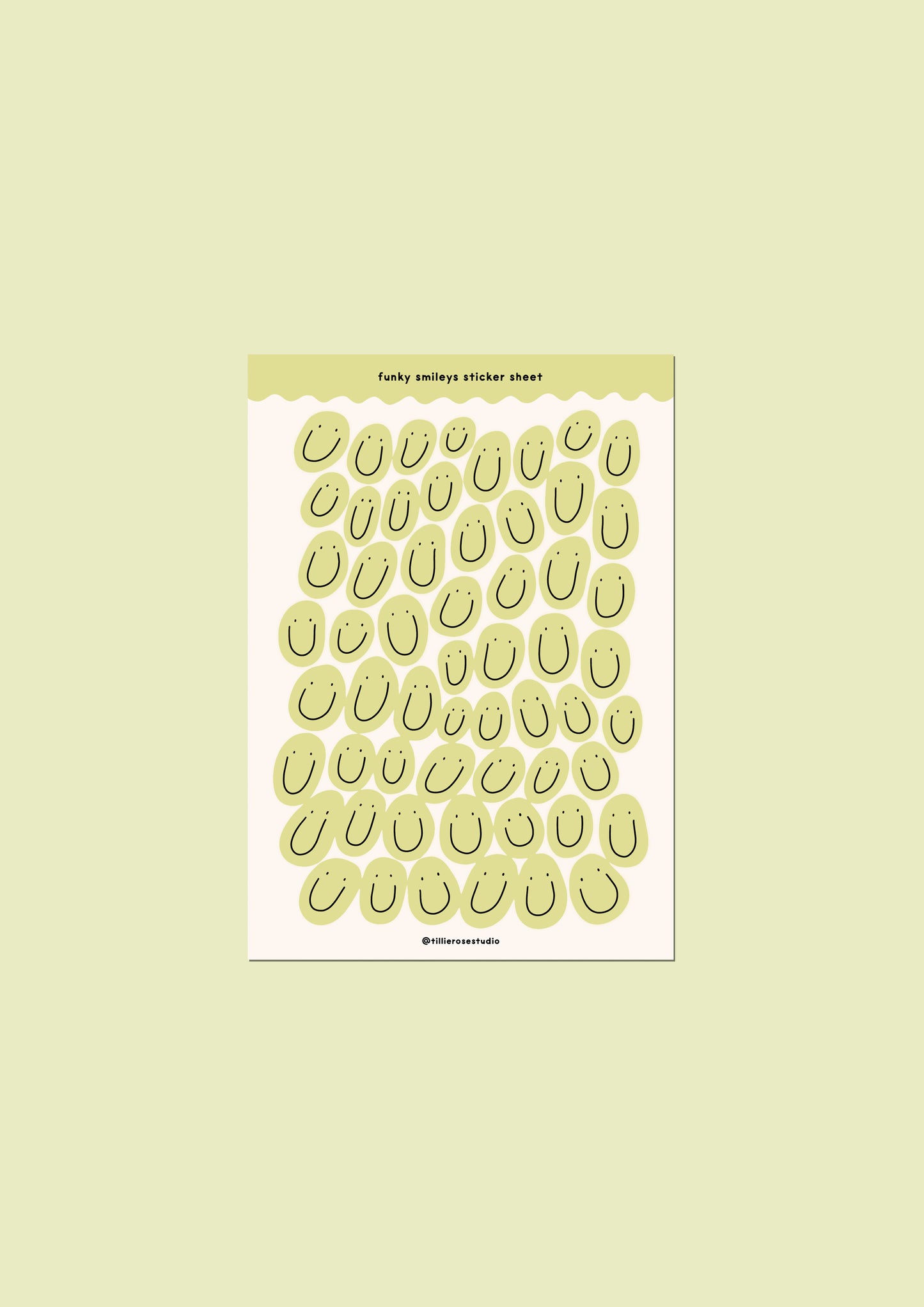 Green Groovy Smiles Sticker Sheet