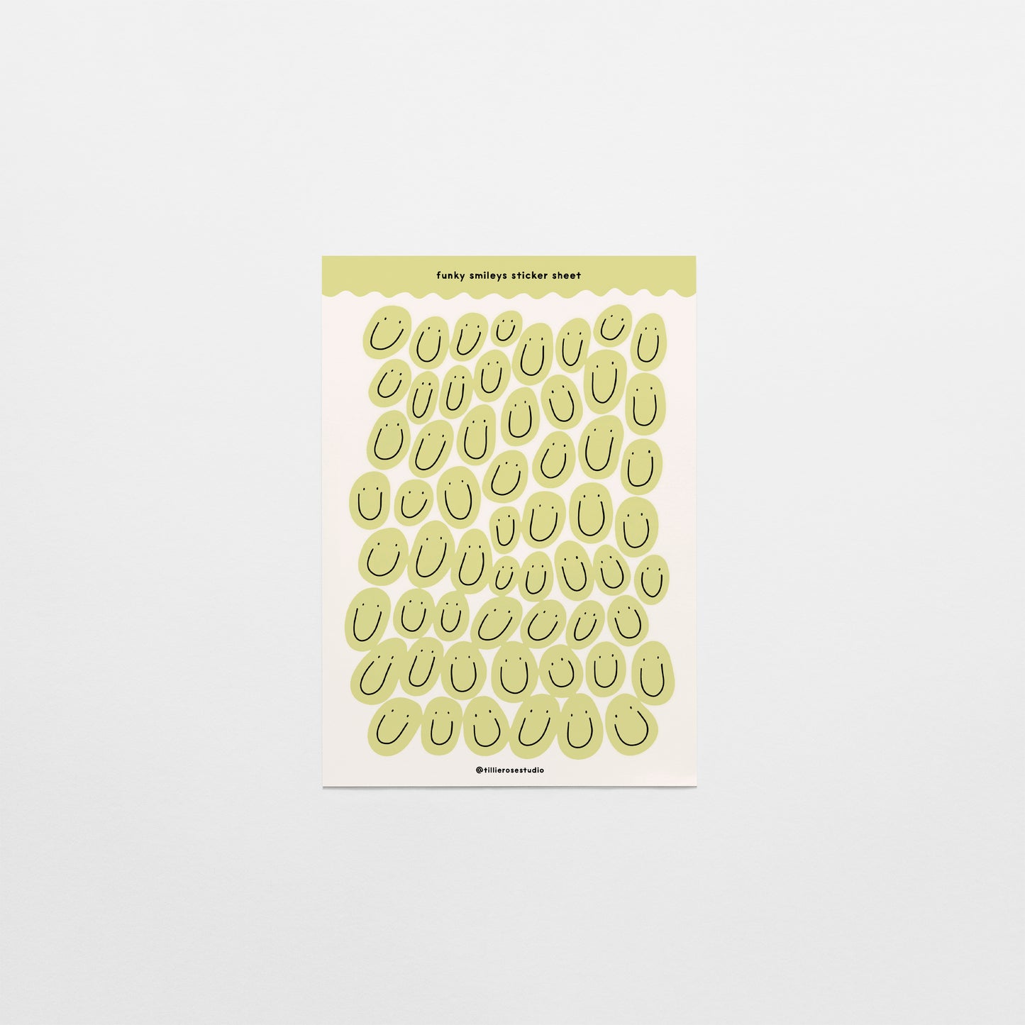 Green Groovy Smiles Sticker Sheet