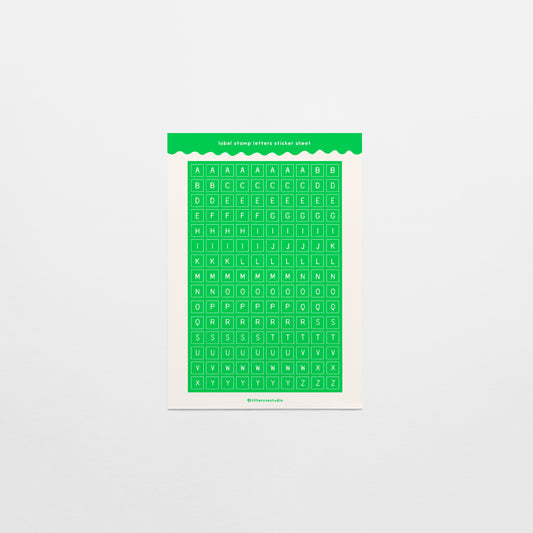 Green Label Stamp Letters Sticker Sheet