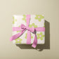 Green and Pink Flowers Wrapping Paper