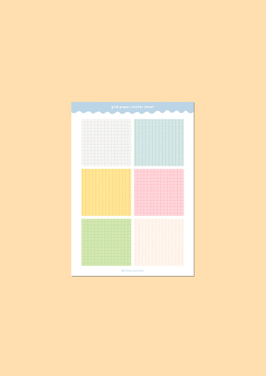 Grid Paper Squares Sticker Sheet