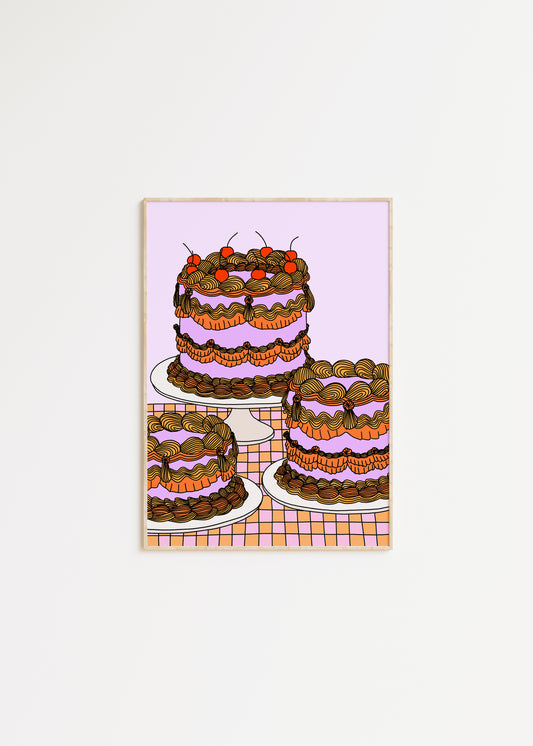 Groovy Cakes Illustrated Print