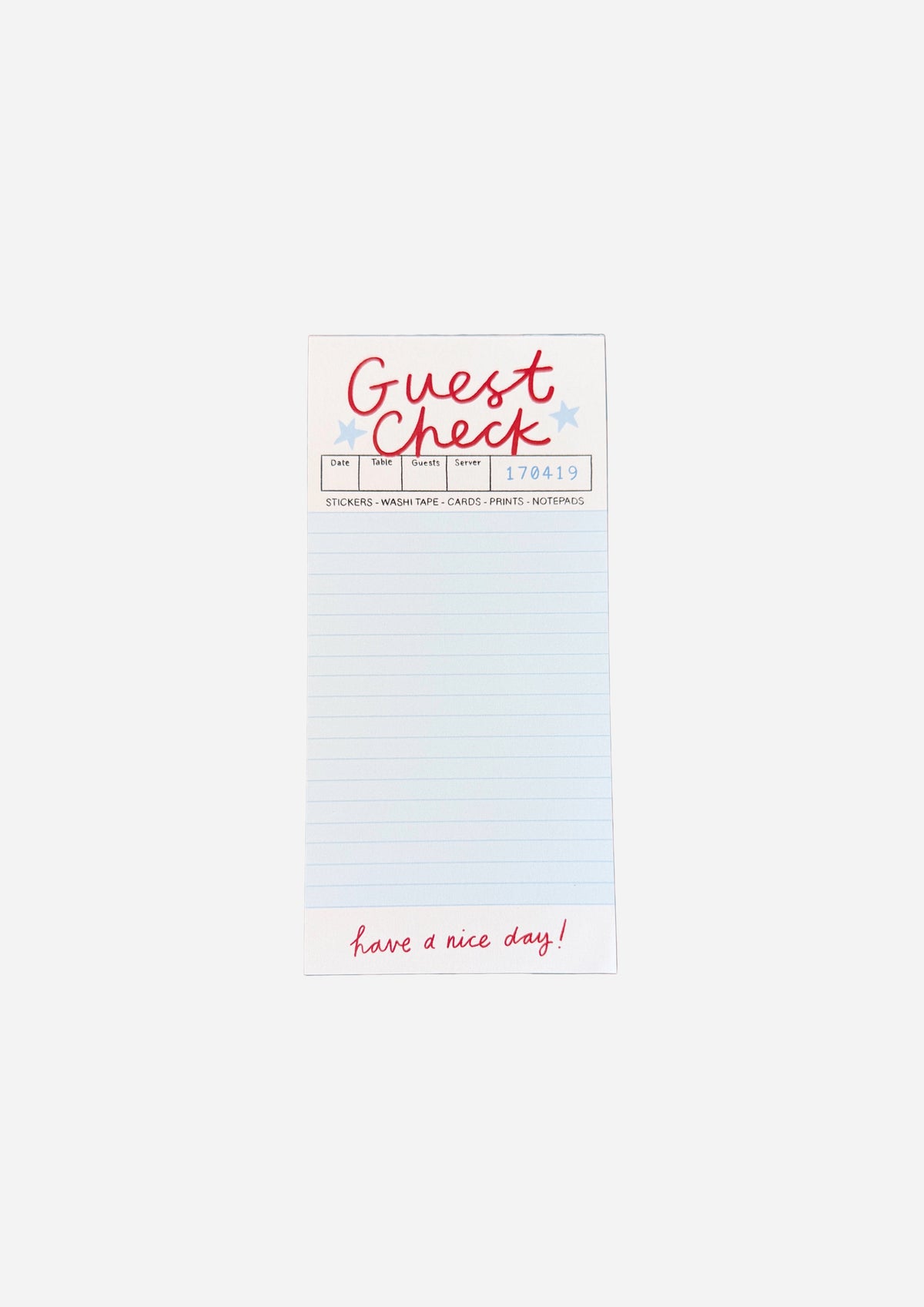 Guest Check Notepad
