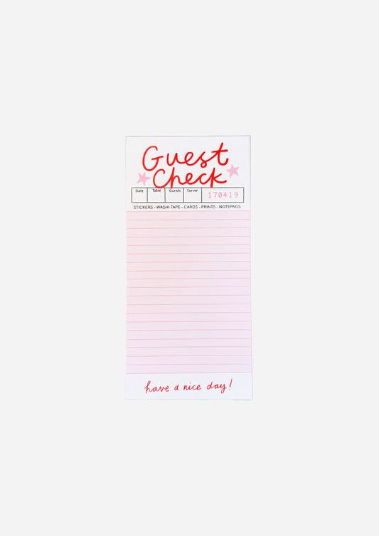 Guest Check Notepad