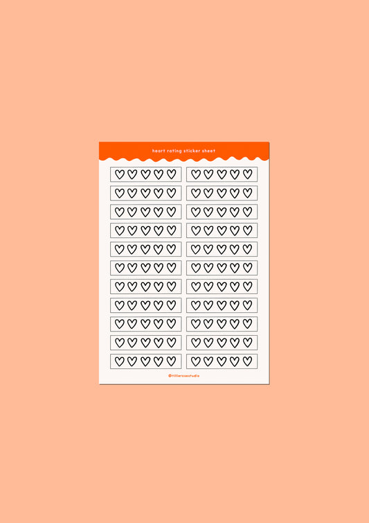 Heart Rating Sticker Sheet