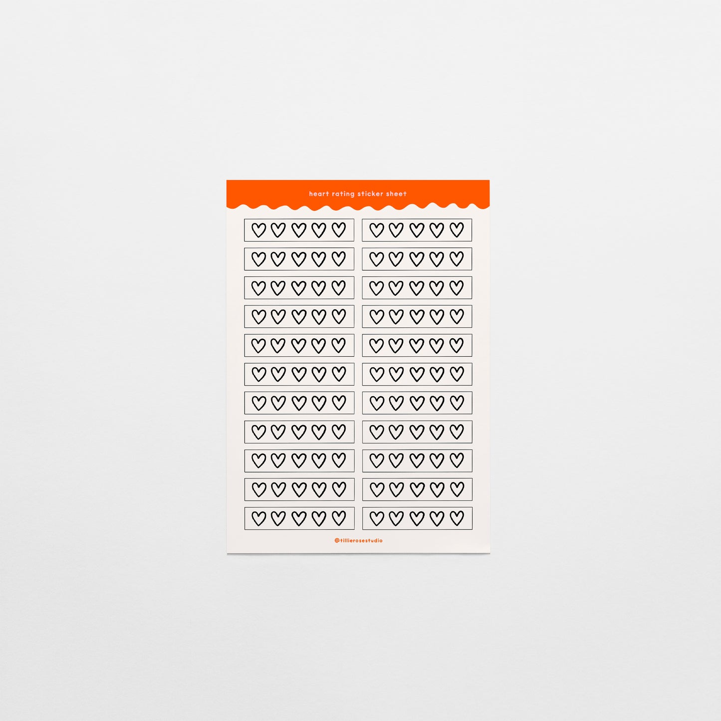 Heart Rating Sticker Sheet