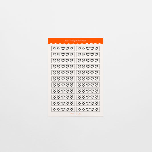 Heart Rating Sticker Sheet