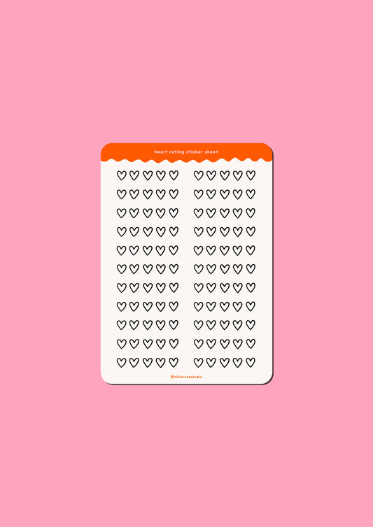 Heart Rating Sticker Sheet