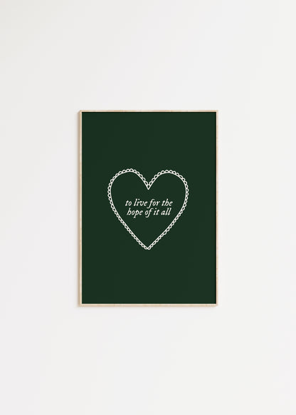 To Live For The Hope Of It All Taylor Swift Print